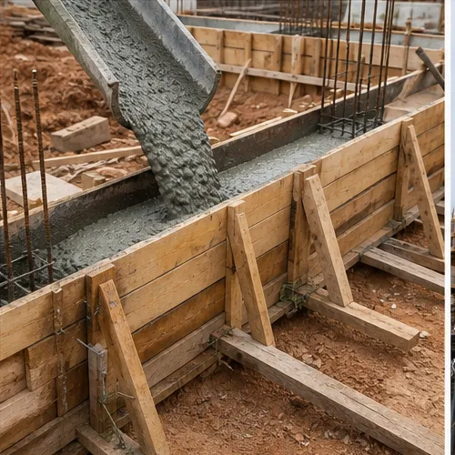 Concreto lançado em caixaria